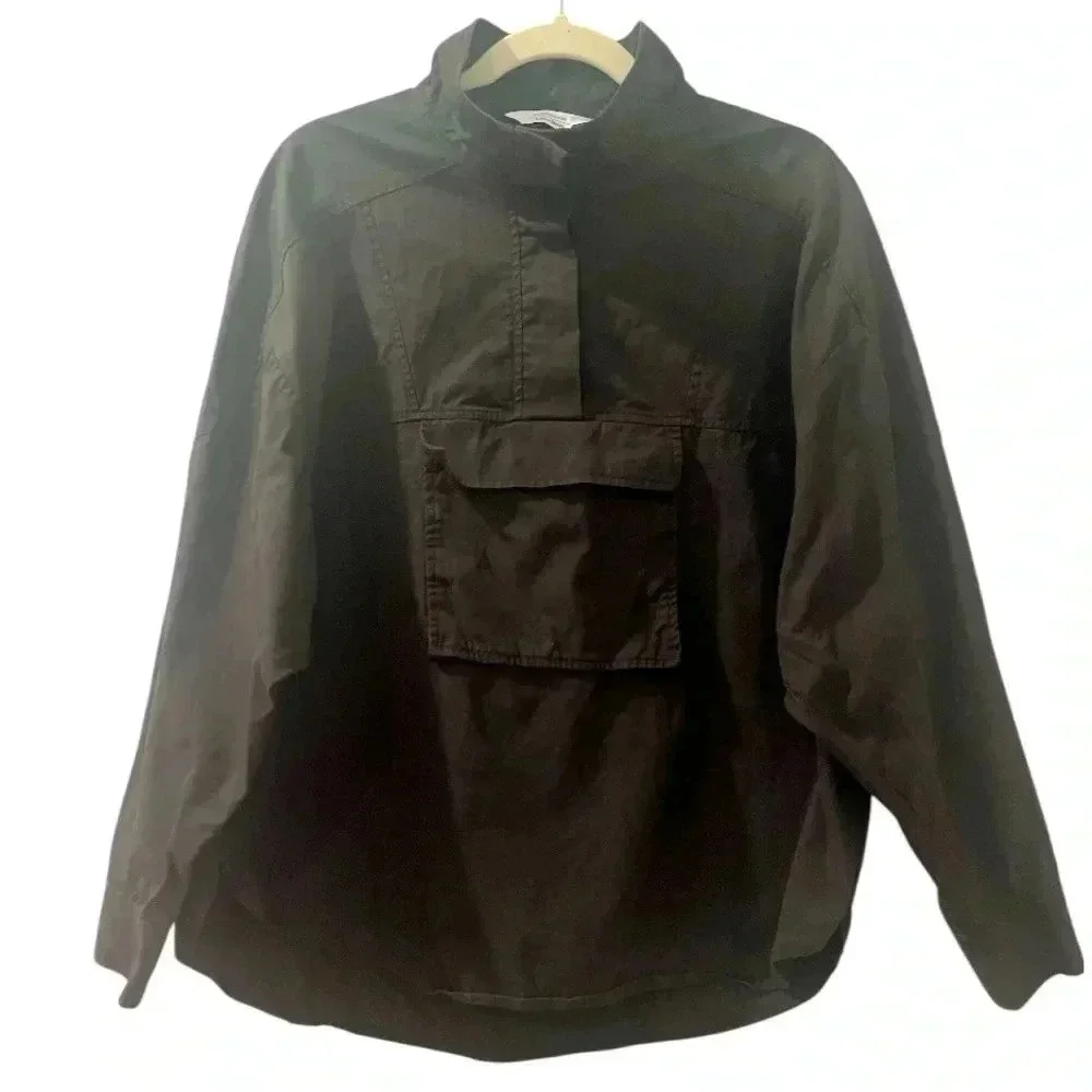 Stockholm Atelier Black Pullover Utility Cotton Shirt Cyberpunk Size Medium